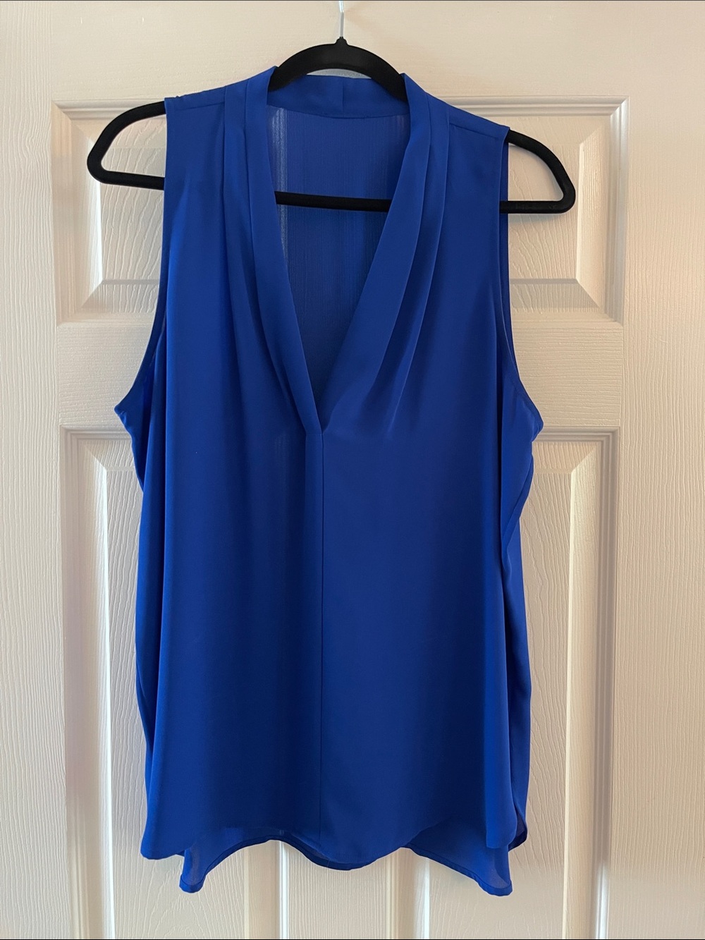 Vince Camuto Royal Blue Sleeveless V-Neck Drape Cami